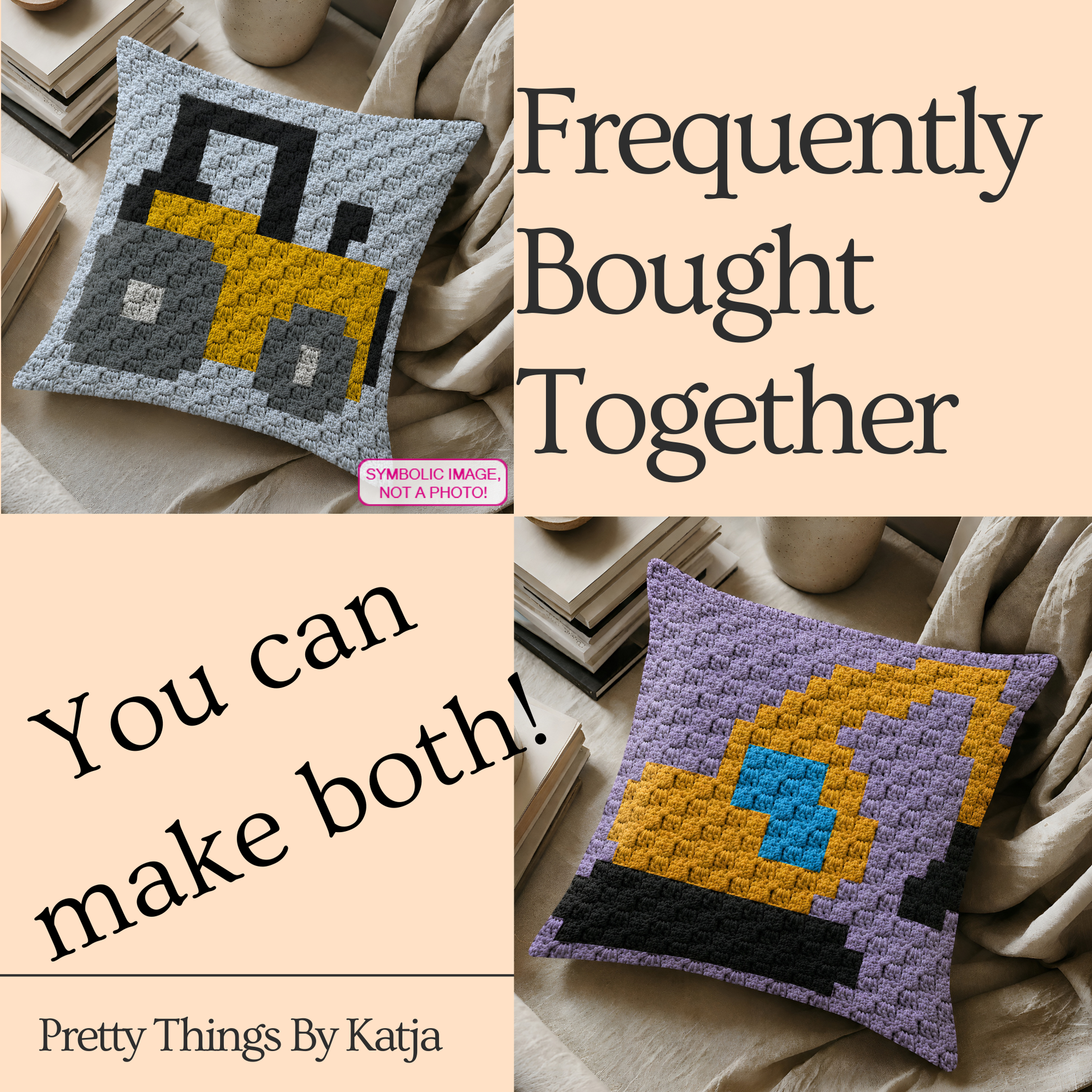 Crochet farm vehicle graph pattern for a C2C pillow cover with written instructions.
Quick weekend crochet project featuring a tractor graphgan pillow design.