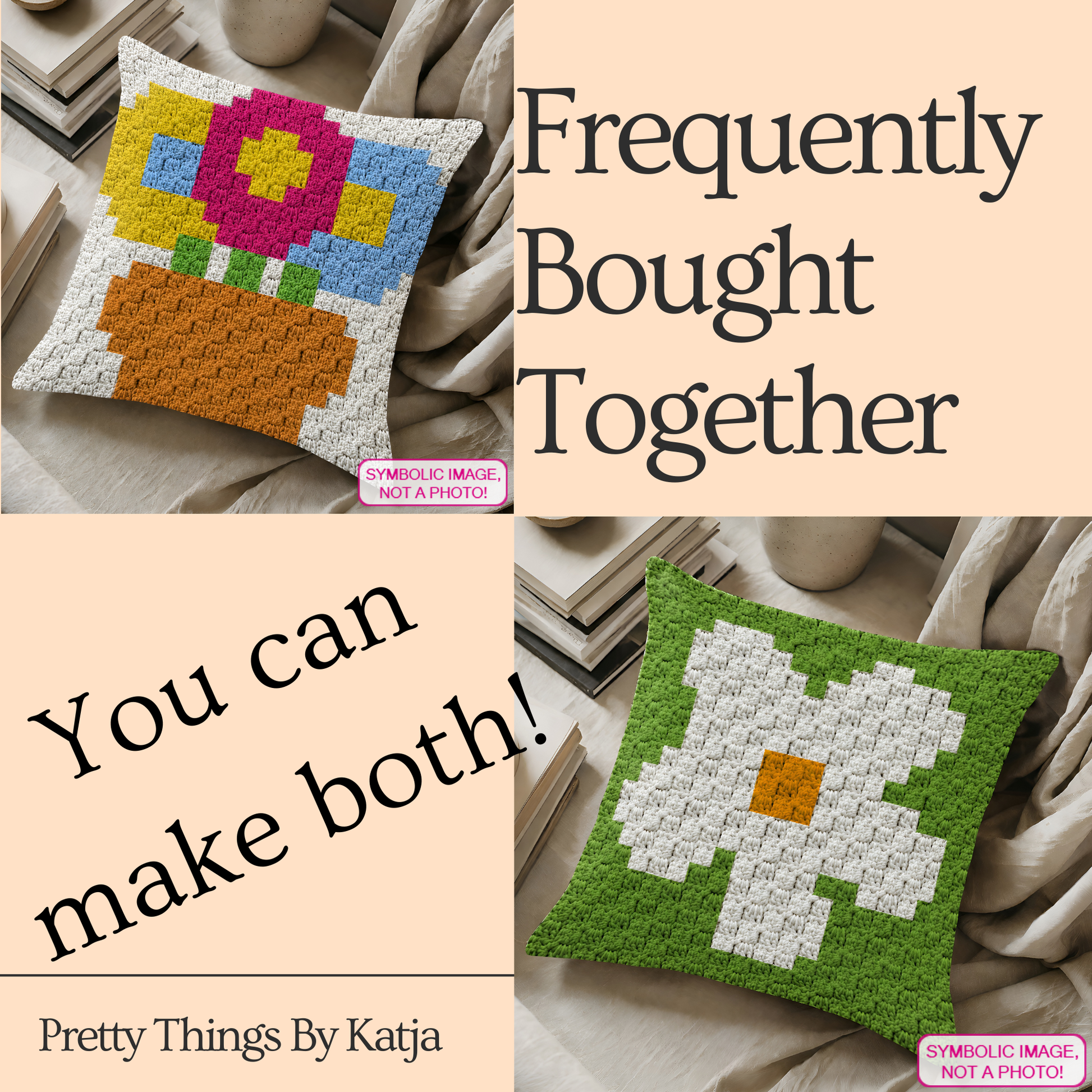 C2C crochet flower pot pillow pattern for spring decor, garden lovers, and handmade gifts.
Beginner-friendly C2C crochet pillow pattern featuring a flower pot design in 20 x 20 blocks.