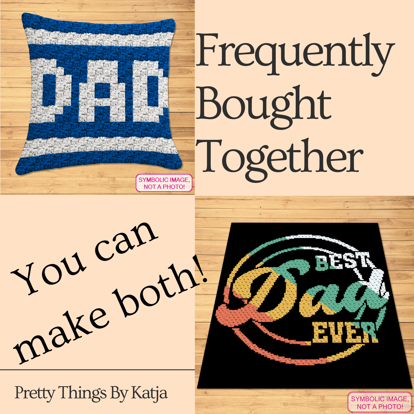 C2C crochet Dad pillow pattern for Father’s Day, birthdays, and handmade gifts.
Beginner-friendly C2C crochet patterns featuring a DAD design.