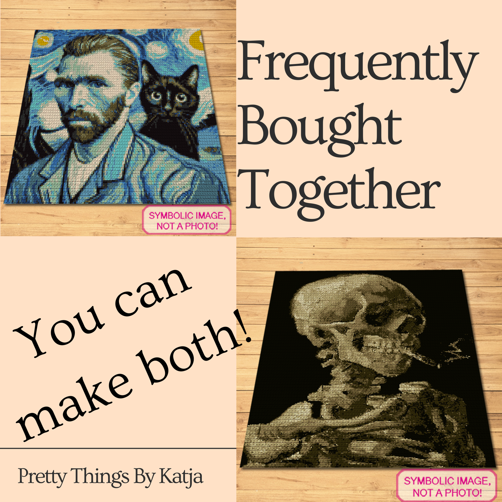 Van Gogh crochet painting blanket pattern for art lovers, museum lovers, handmade gifts, and creative home decor.