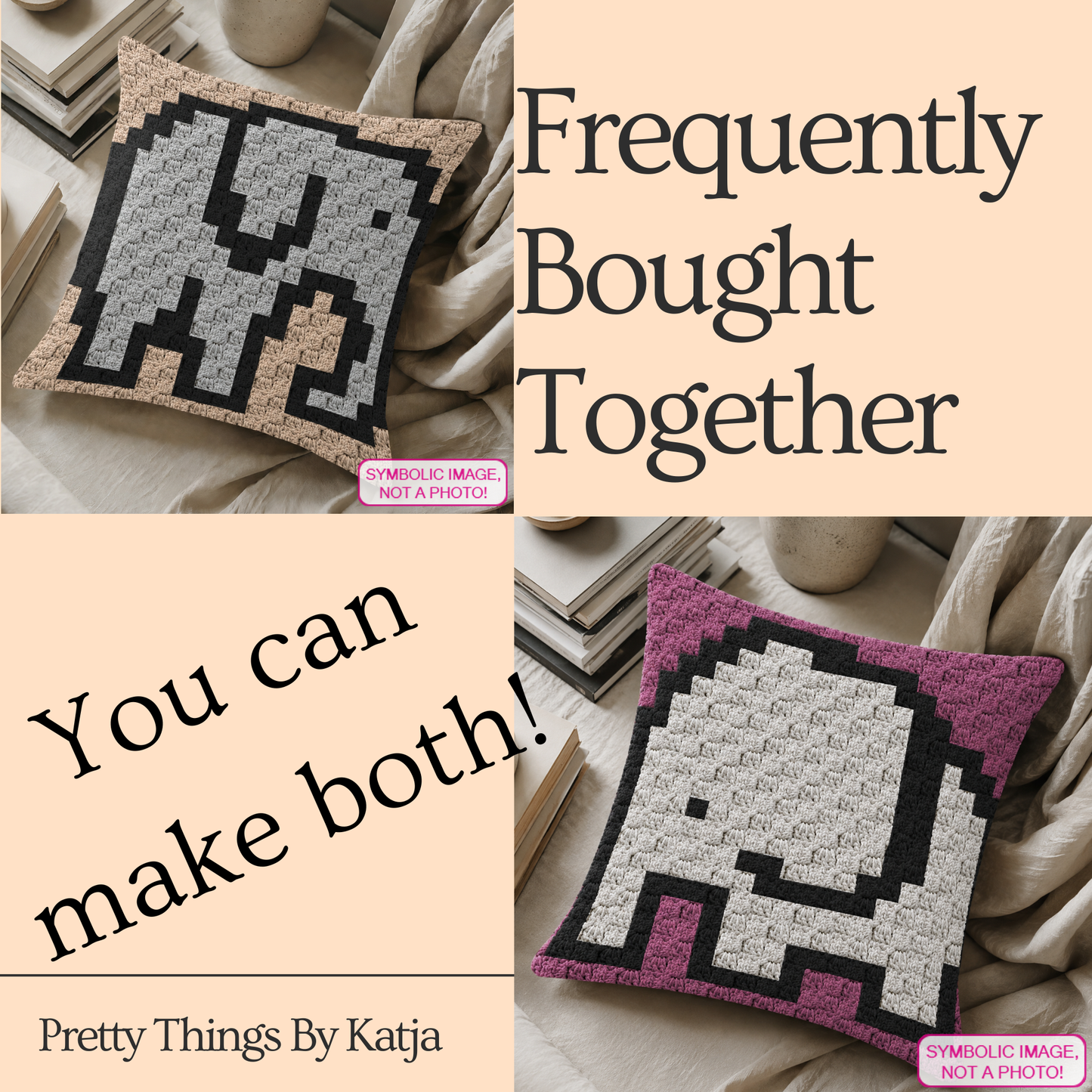 C2C animal graph pattern featuring a cute elephant design for a 16-inch handmade crochet pillow.
Quick weekend crochet project with an elephant graphgan pillow design and instant-download PDF instructions.