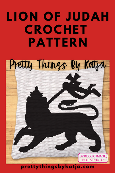 Crochet Lion Of Judah Pattern with Written Instructions for a Tapestry Crochet Blanket Pattern and a Tapestry Crochet Pillow Pattern; PDF Digital Files. Click to learn more!