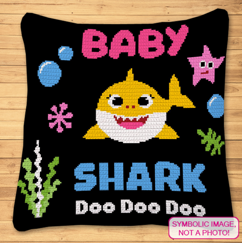 Dive into the world of fun and creativity with the "Baby Shark Doo Doo Doo" SC Crochet Pattern!  This adorable pattern features the beloved Baby Shark character along with colorful aquatic elements, making it a delightful project for kids and adults alike. The design, sized at 150x150 stitches, uses 9 vibrant colors to bring the underwater scene to life.