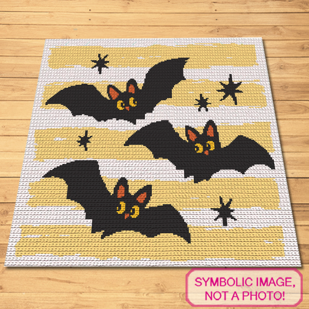 Bats Halloween Crochet Blanket Pattern, SC Graphghan PDF