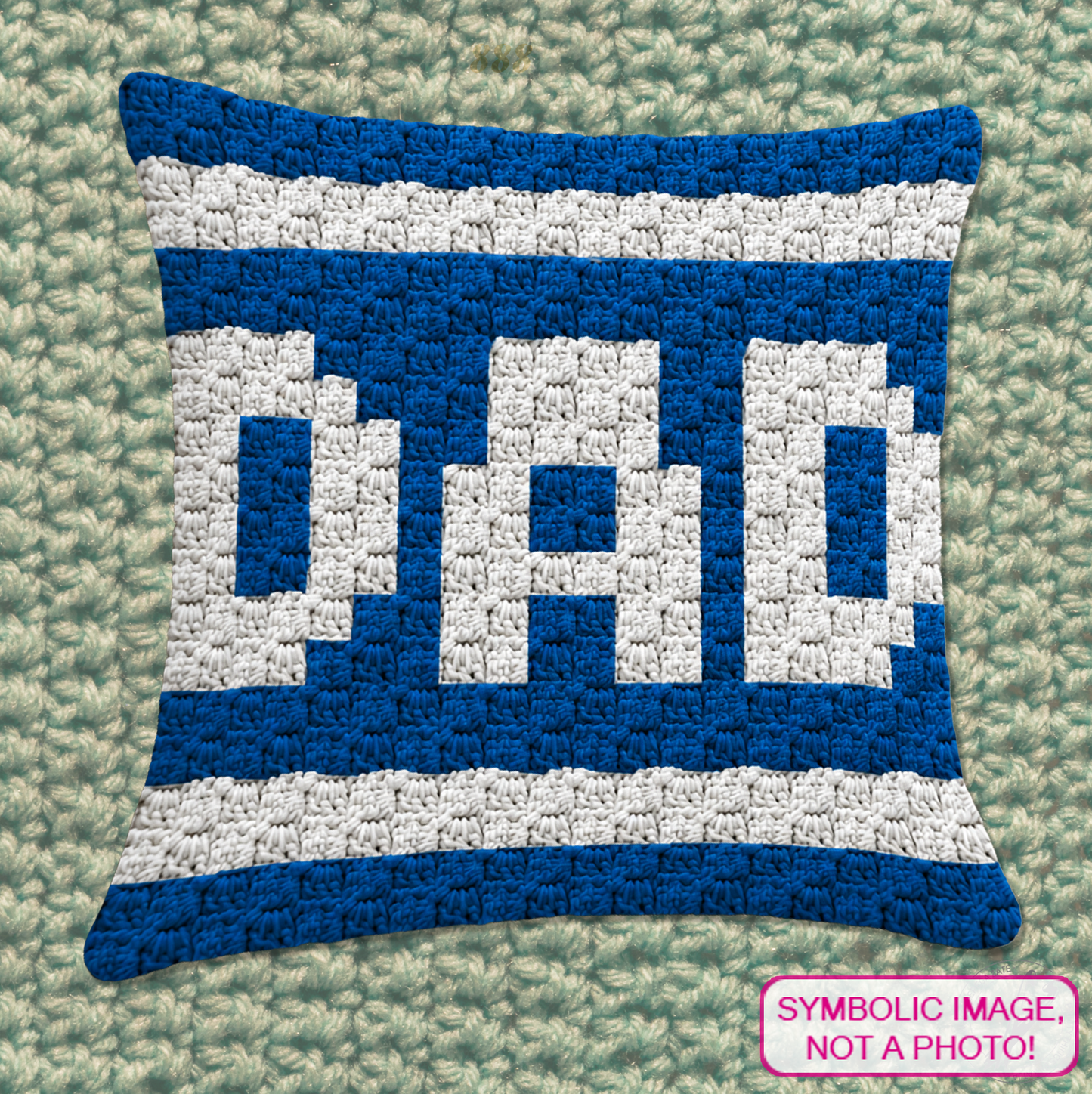 C2C crochet Dad pillow pattern for Father’s Day, birthdays, and handmade gifts.
Beginner-friendly C2C crochet pillow pattern featuring a DAD design in 20 x 20 blocks.