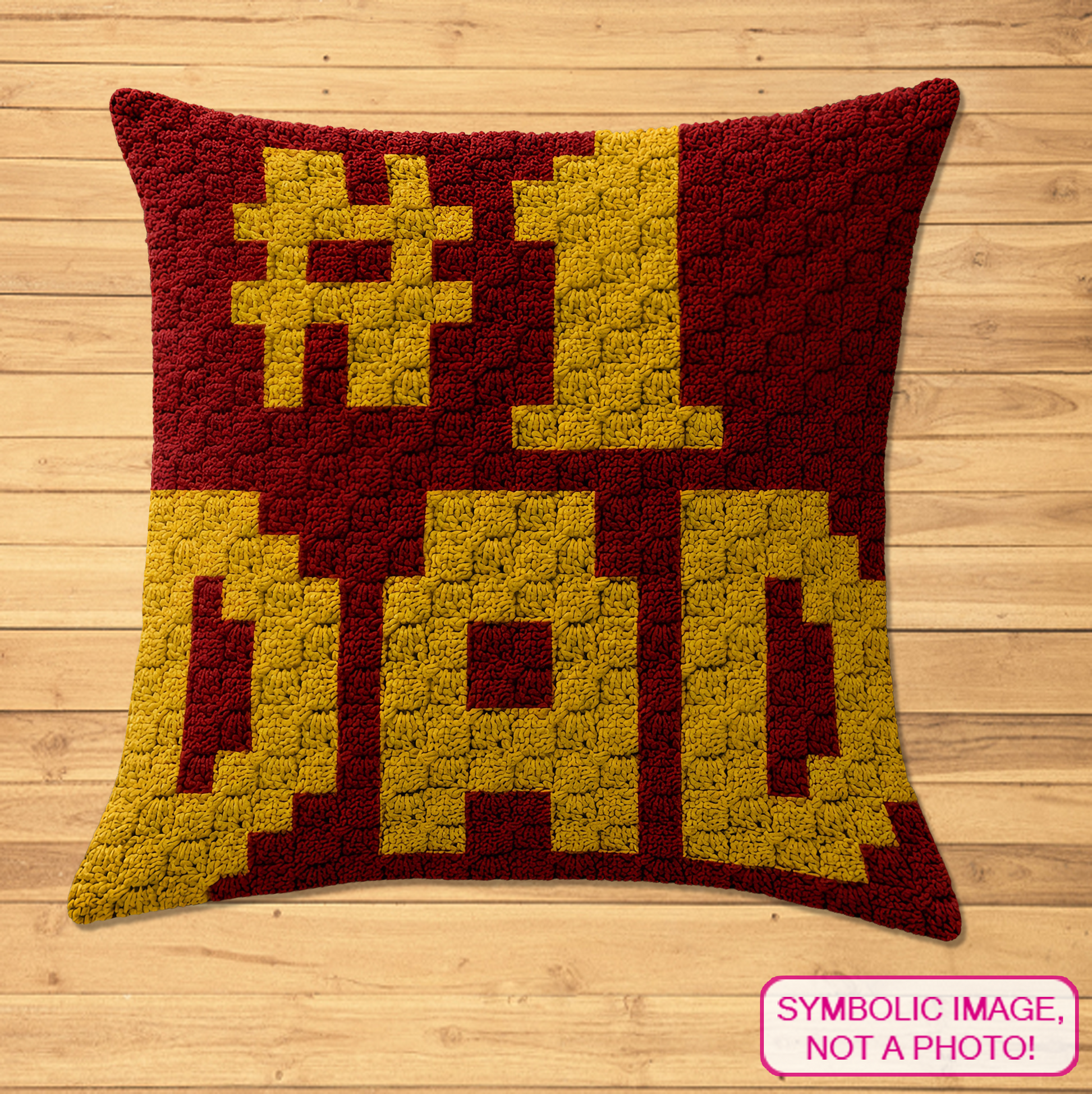 C2C crochet graph pattern featuring #1 Dad design for a Father’s Day crochet pillow.
