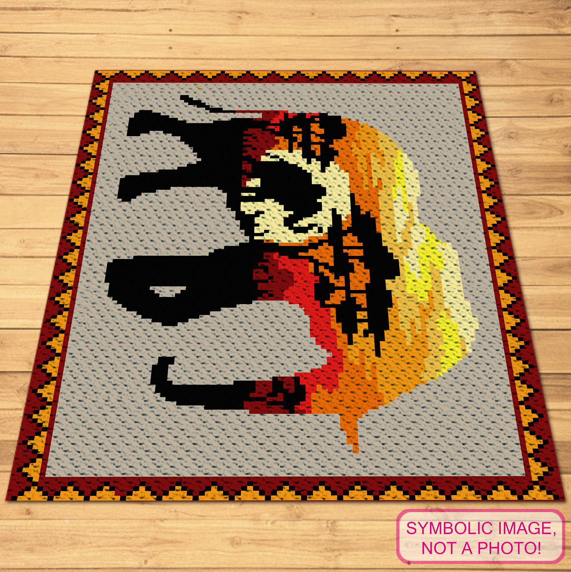 Sunset Elephant - C2C Crochet Blanket Pattern