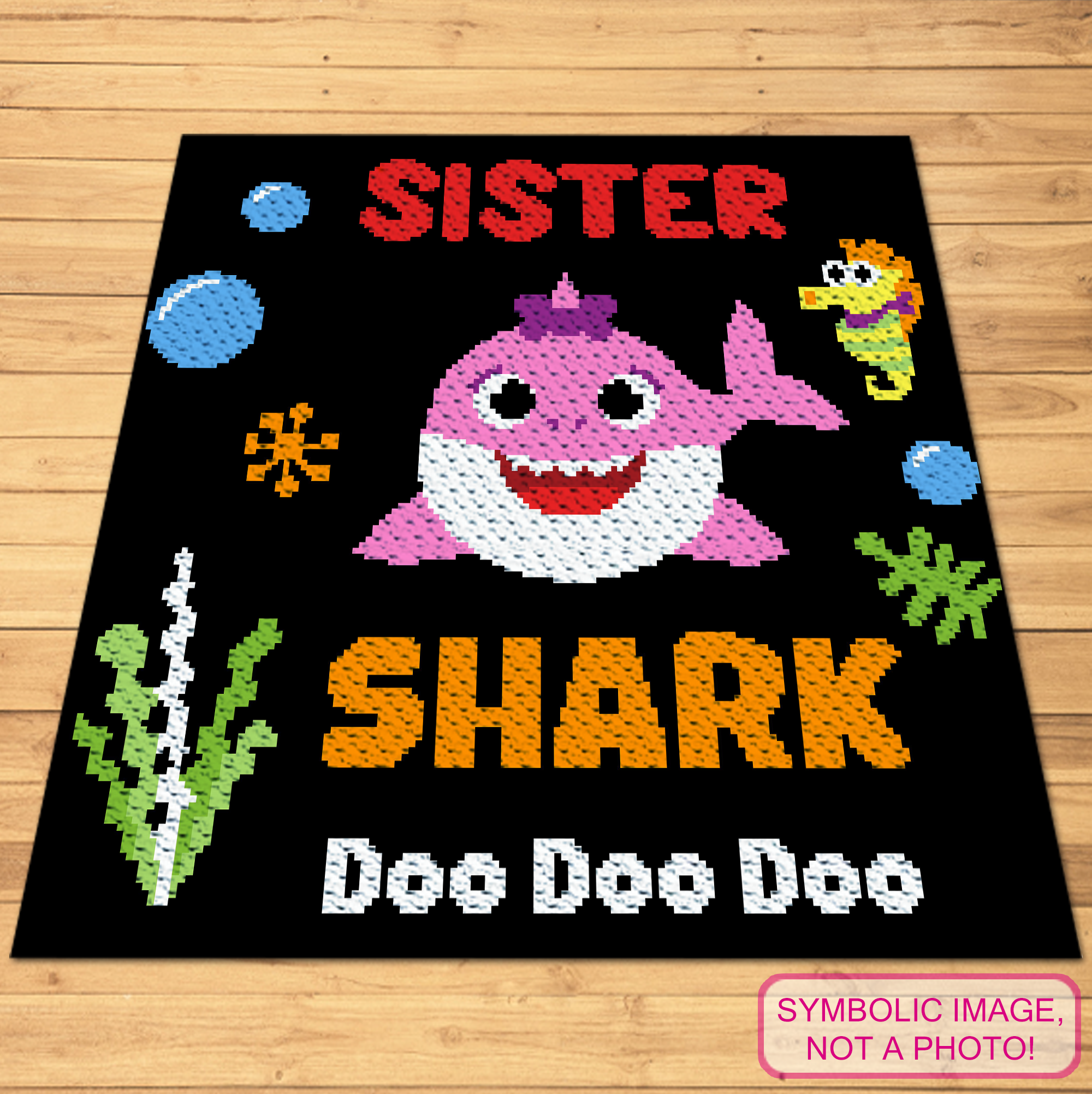 Dive into a world of color and fun with the "Sister Shark" C2C Crochet Pattern!  Featuring the bubbly and bright Sister Shark, this pattern is perfect for adding a cheerful touch to your crochet projects. Click to learn more!