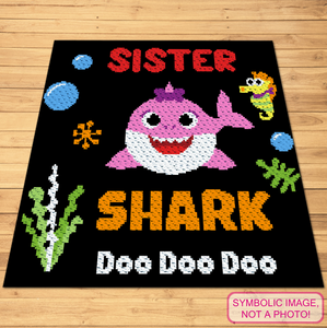 Dive into a world of color and fun with the "Sister Shark" C2C Crochet Pattern!  Featuring the bubbly and bright Sister Shark, this pattern is perfect for adding a cheerful touch to your crochet projects. Click to learn more!