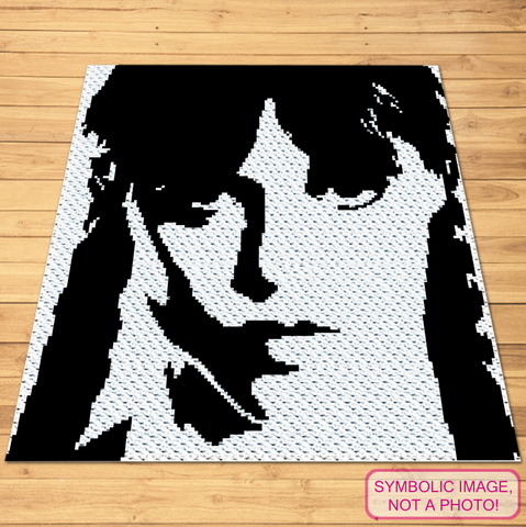 Show off your love for all things dark and stylish with this black-and-white Wednesday portrait C2C crochet blanket pattern. A must for fans of gothic culture and unique crochet projects.
Click to learn more!