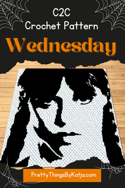 Stitch up a dramatic project with the Wednesday Addams black-and-white portrait C2C crochet blanket pattern. Perfect for fans of gothic style and intricate crochet, this blanket makes a bold statement.

Click to learn more!