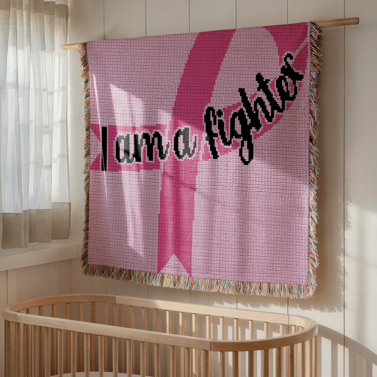 I Am A Fighter - Cancer Crochet Pattern - SC Crochet Blanket and Crochet Pillow Pattern