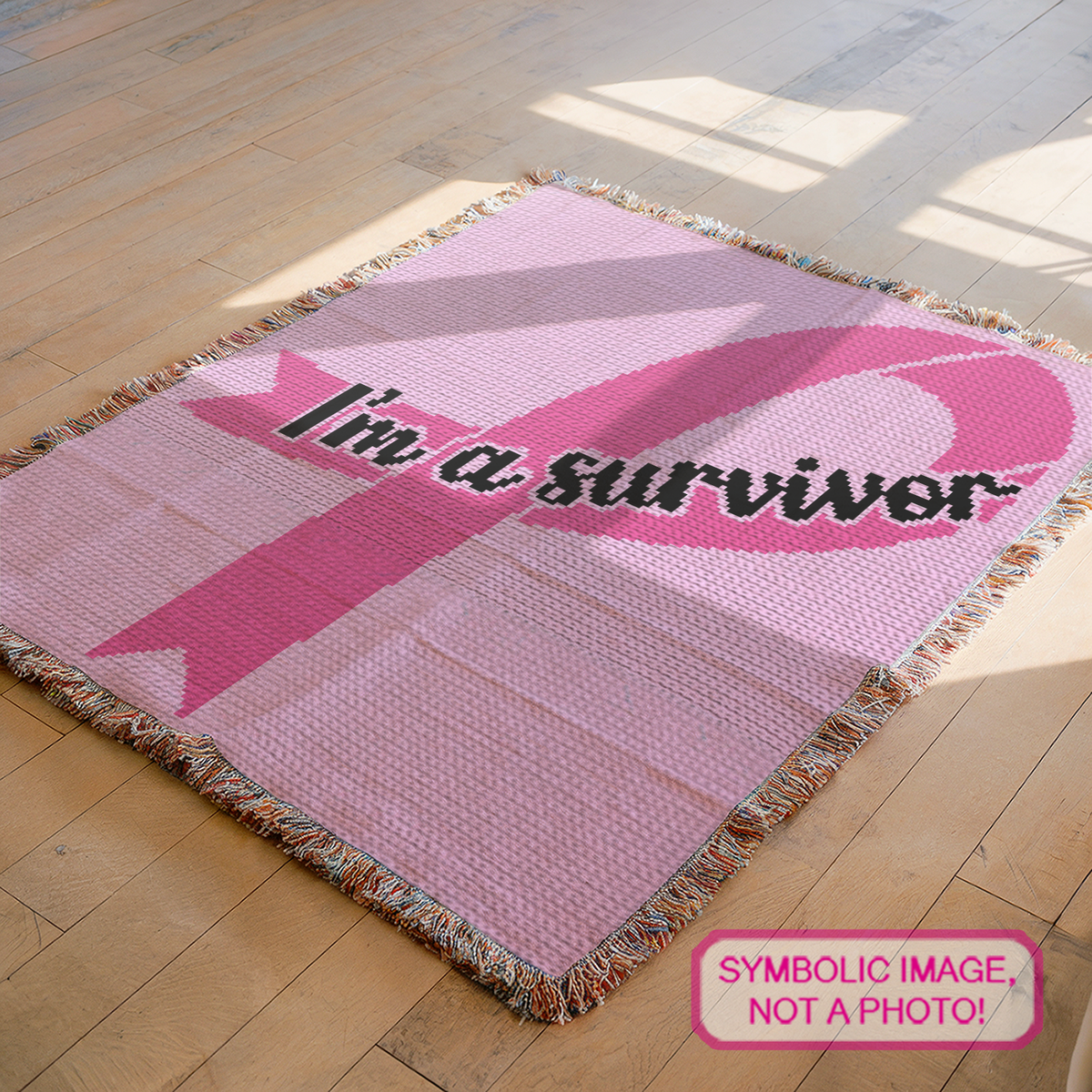 Survivor Ribbon C2C Crochet Blanket Pattern PDF