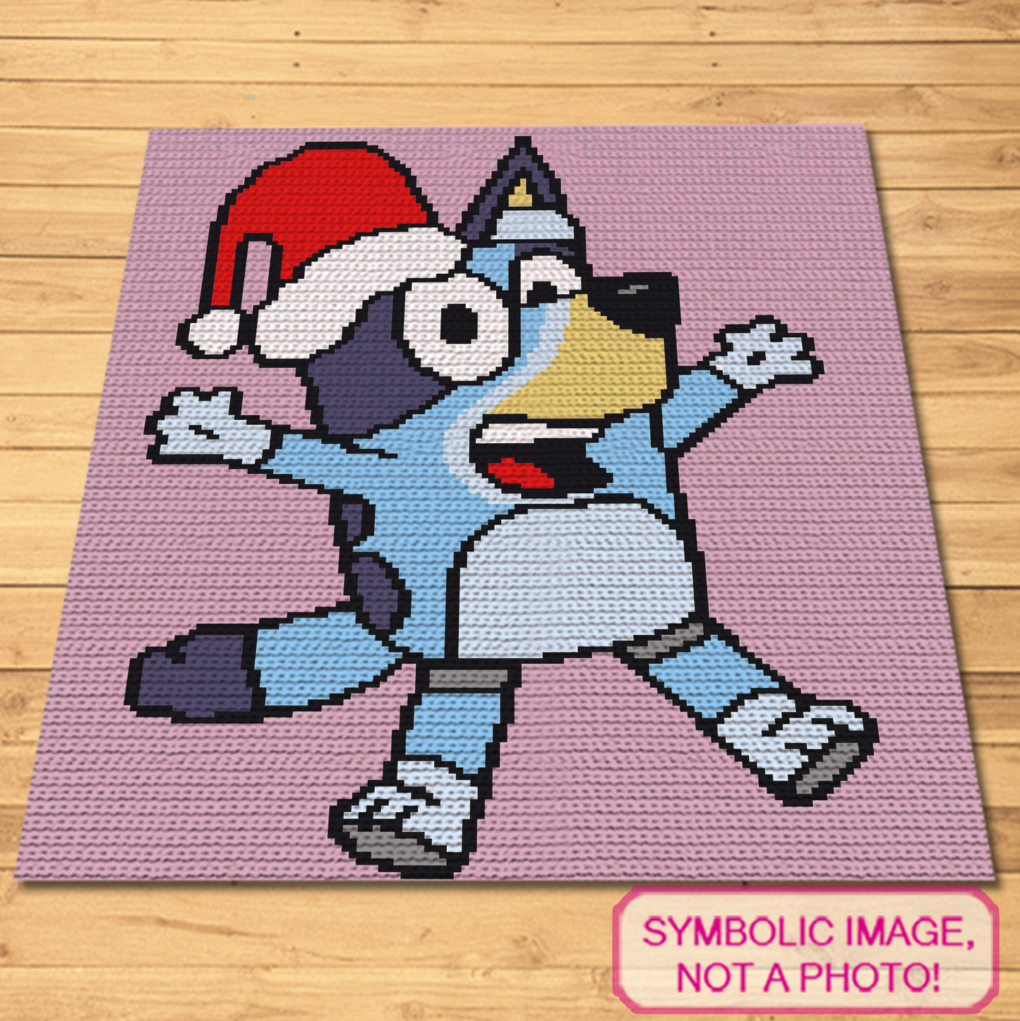 Christmas blue puppy crochet blanket and pillow pattern using pink, white, light blue, blue, dark blue, black, grey, red, and beige yarn.
Character-inspired Christmas tapestry crochet graph pattern for handmade pillows, blankets, and holiday gifts.
Cute festive puppy graphgan with Santa hat, written instructions, color chart, and instant-download PDF.