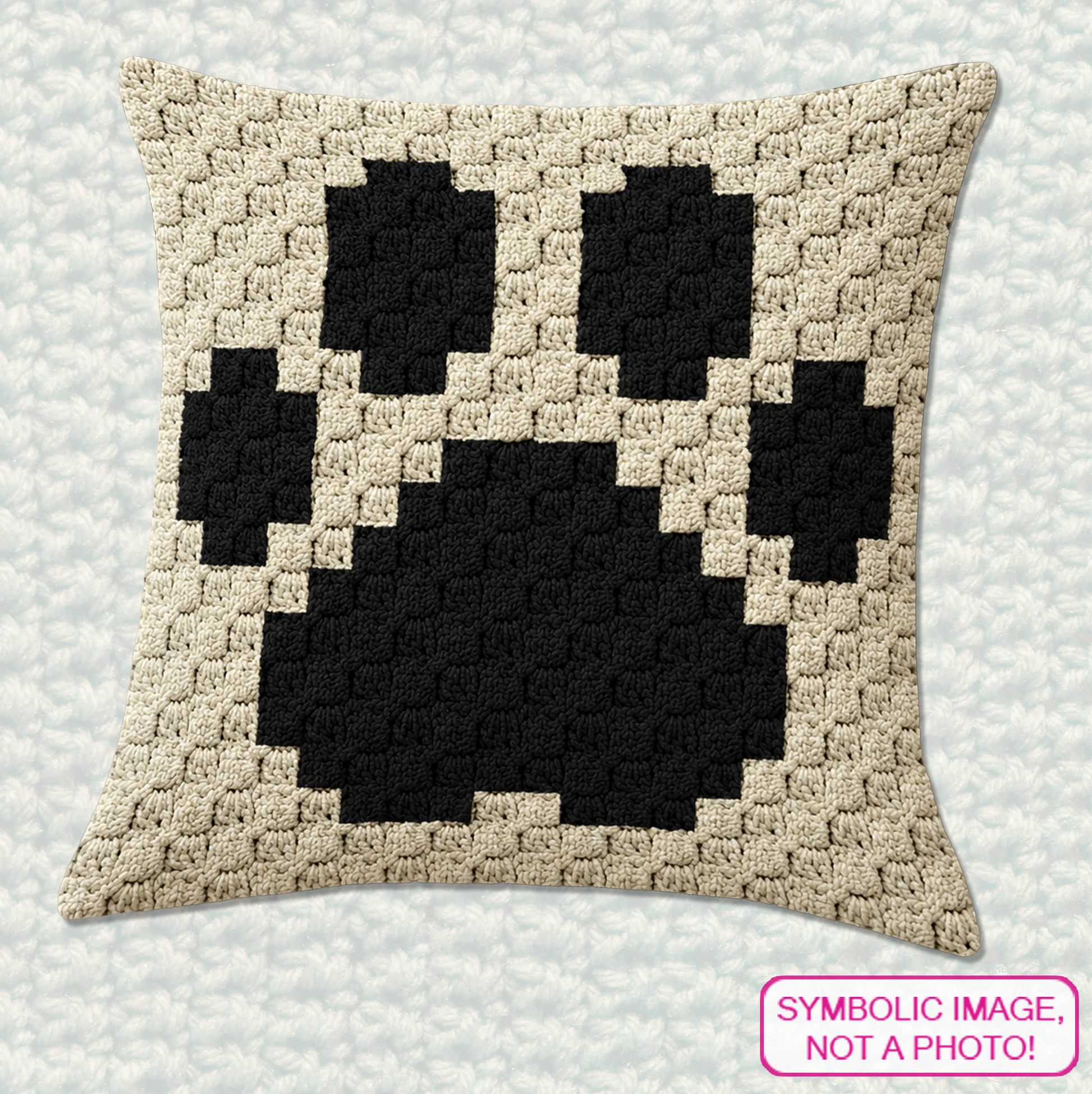 C2C crochet paw pillow pattern for dog lovers, cat lovers, pet owners, and handmade gifts.
Beginner-friendly C2C crochet pillow pattern featuring a paw print design in 20 x 20 blocks.