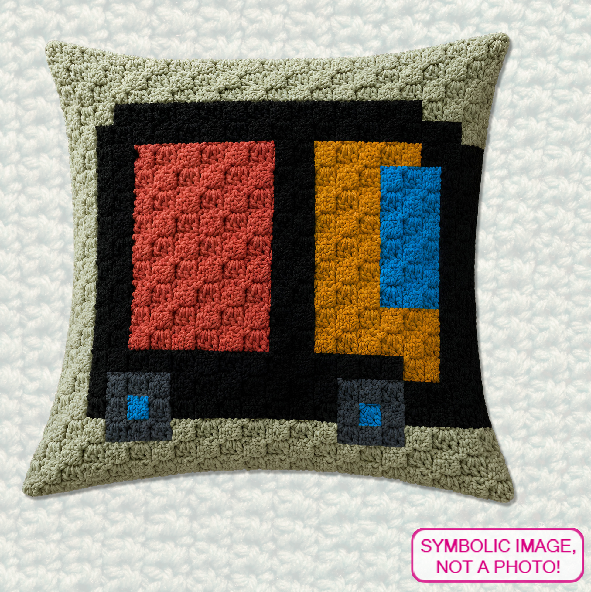 Crochet vehicle graph pattern for a C2C pillow cover with written instructions.
Quick weekend crochet project featuring a truck graphgan pillow design.