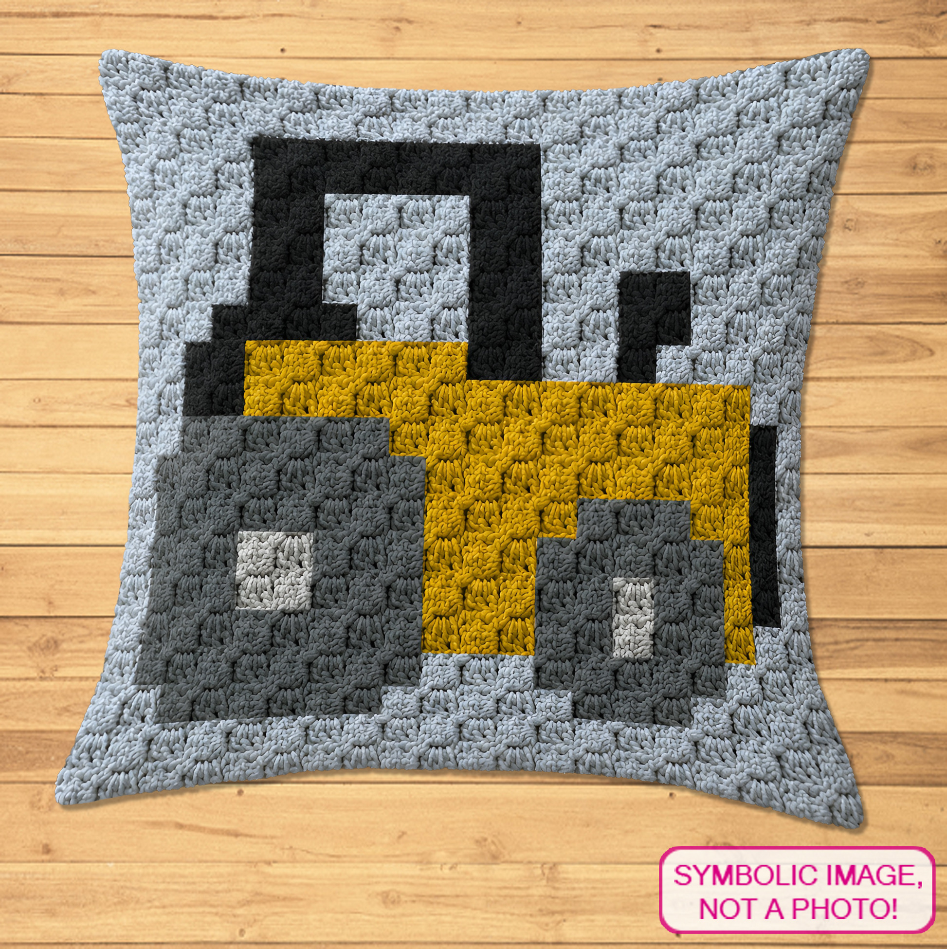 C2C crochet tractor pillow pattern for kids, farm lovers, nursery decor, and handmade gifts.
Beginner-friendly C2C crochet pillow pattern featuring a yellow tractor design in 20 x 20 blocks.