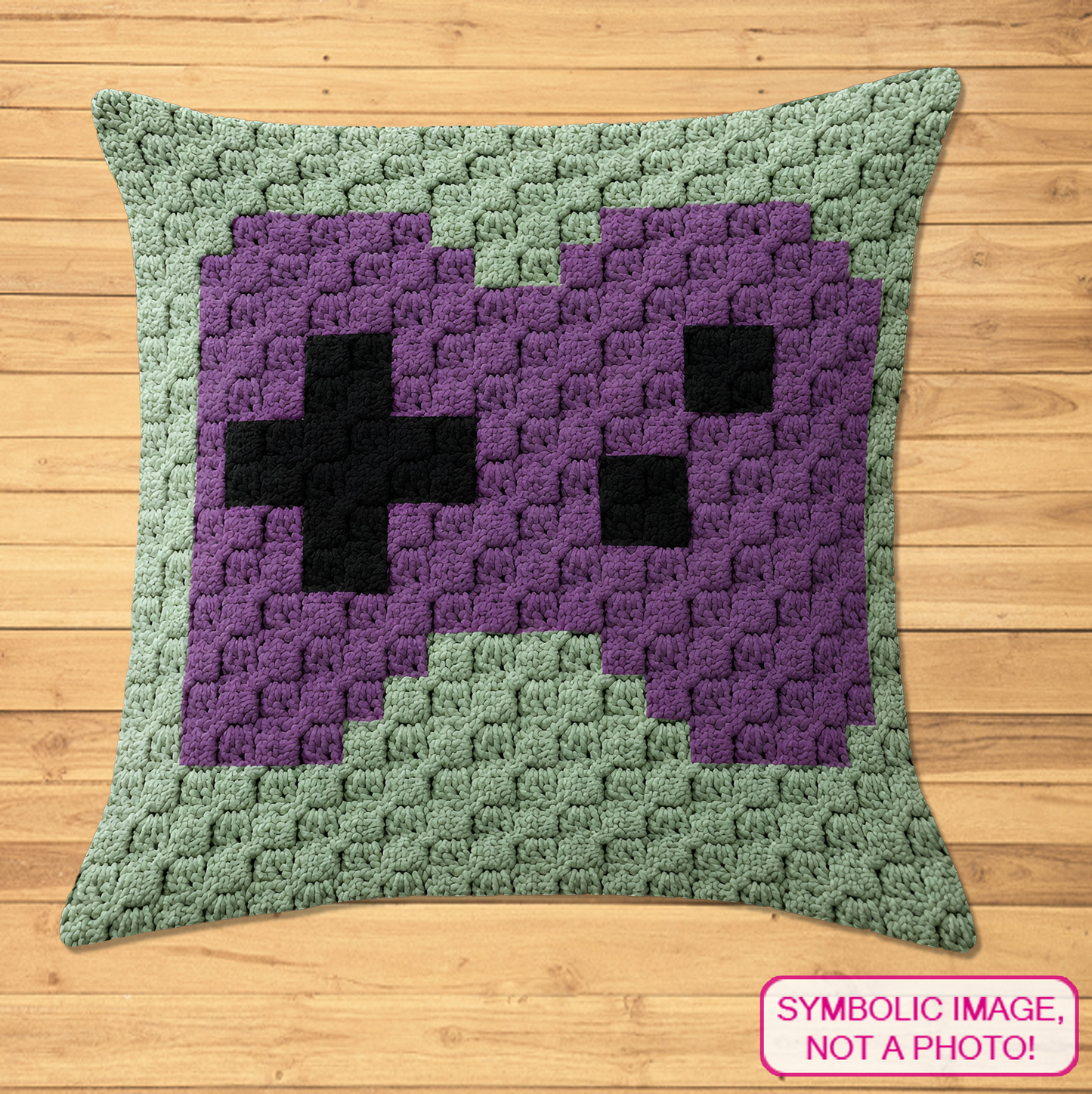 Crochet gamer C2C pillow pattern with written row-by-row instructions and color chart.
C2C crochet video game controller pillow pattern for gamers, kids, teens, and handmade gifts.