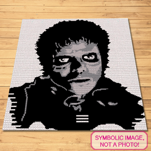 Capture the iconic essence of pop culture with this SC (Single Crochet) Blanket Pattern featuring the unforgettable image of Michael Jackson from his "Thriller" era.

Perfect for fans of the King of Pop, this striking black-and-white design brings the legendary look to life in a cozy, handmade blanket.

Whether as a statement piece or a special gift for music lovers, this pattern offers a unique way to celebrate one of the most influential artists of all time.

Click to learn more!