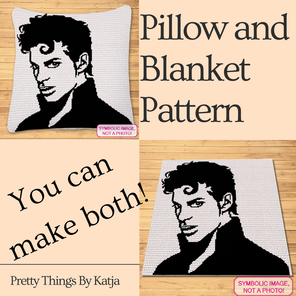 Celebrate the musical legend with this stunning Prince SC crochet pattern. Perfect for fans of the iconic artist, this black-and-white design adds a touch of rock royalty to any room. #PrinceCrochet #SingleCrochetPattern