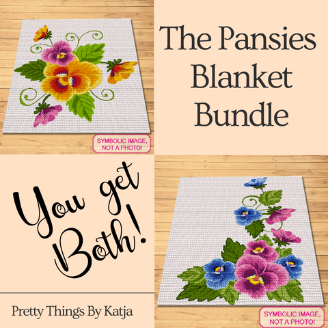 Crochet Pansies Pattern BUNDLE - Tapestry Crochet Blanket Pattern