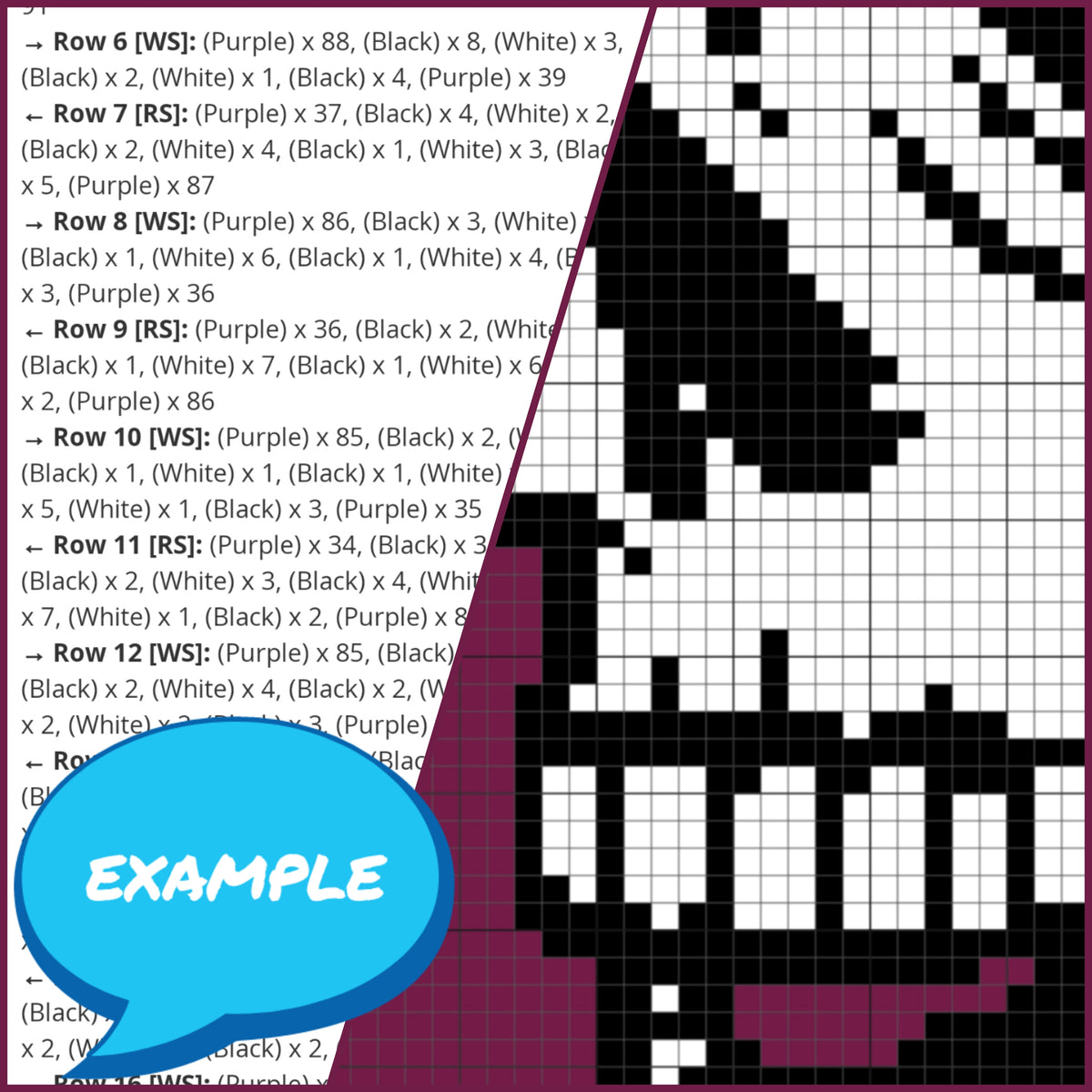 Middle Finger Skull Crochet Pattern, SC Blanket & Pillow Graphghan PDF