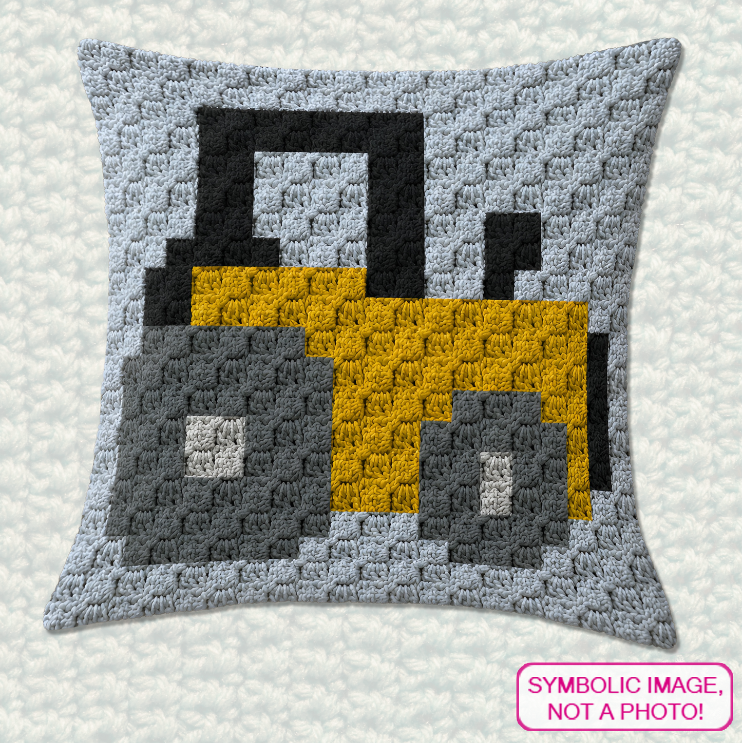 C2C crochet tractor pillow pattern for kids, farm lovers, nursery decor, and handmade gifts.
Beginner-friendly C2C crochet pillow pattern featuring a yellow tractor design in 20 x 20 blocks.