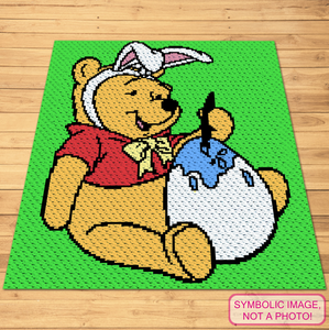 Easter Winnie The Pooh Pattern - C2C Crochet Blanket Pattern