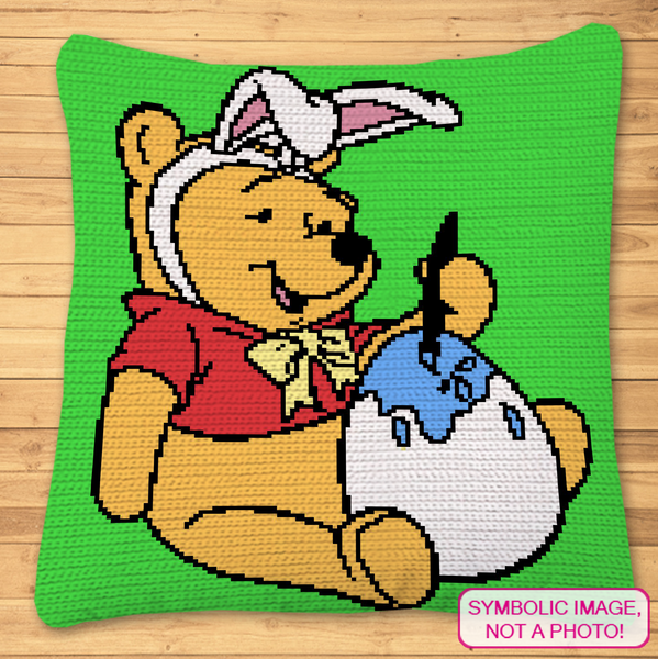 Easter Winnie the Pooh Pattern - SC Crochet Blanket and Pillow Pattern