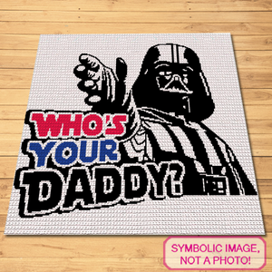 Celebrate Father's Day with a touch of humor and creativity with this Funny Crochet Blanket Pattern featuring a playful 'Who's Your Daddy?' design.

Perfect for fans of sci-fi and geek culture, this Single Crochet Pattern is an engaging project that results in a cozy and memorable gift.

Show your dad some love and appreciation with a handmade blanket that is both warm and whimsical. Whether he's a fan of intergalactic adventures or just appreciates a good joke, this blanket will bring a smile to you.