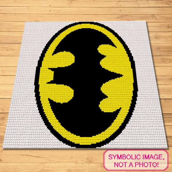 FREE Batman Crochet Pattern - Superhero Crochet Pattern This is a Tapestry Crochet (SC) Blanket Pattern. The Pattern also includes instructions to create the Pillow.  A FREE C2C Batman is also available. Click to download!