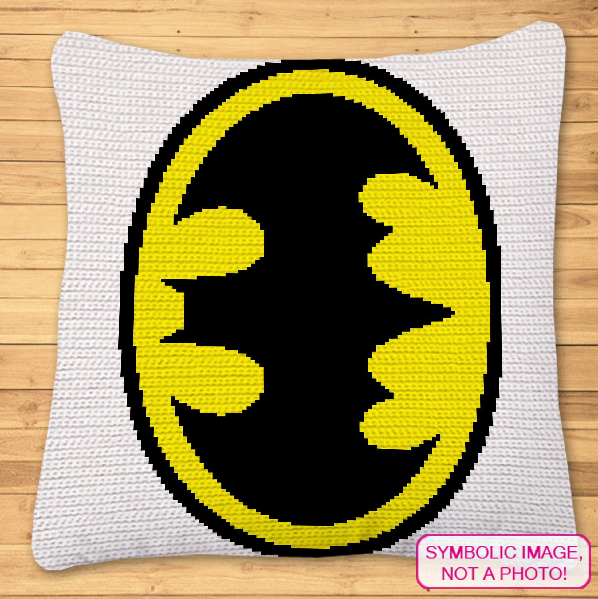 FREE Batman Crochet Pattern - Superhero Crochet Pattern This is a Tapestry Crochet (SC) Blanket Pattern. The Pattern also includes instructions to create the Pillow.  A FREE C2C Batman is also available. Click to download!