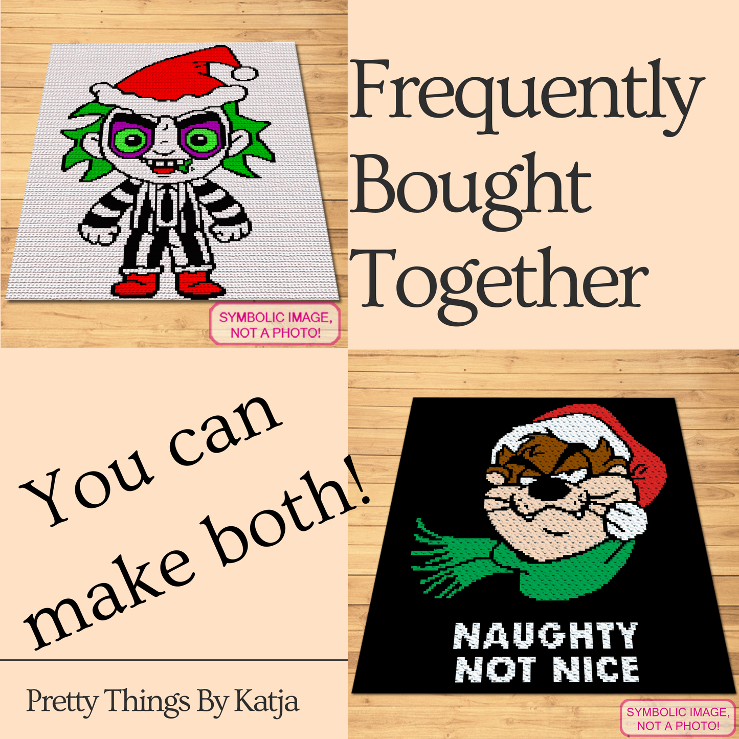 Christmas Beetlejuice Tapestry Crochet Blanket Pattern - Xmas Spooky Graphgan with Written Instructions
