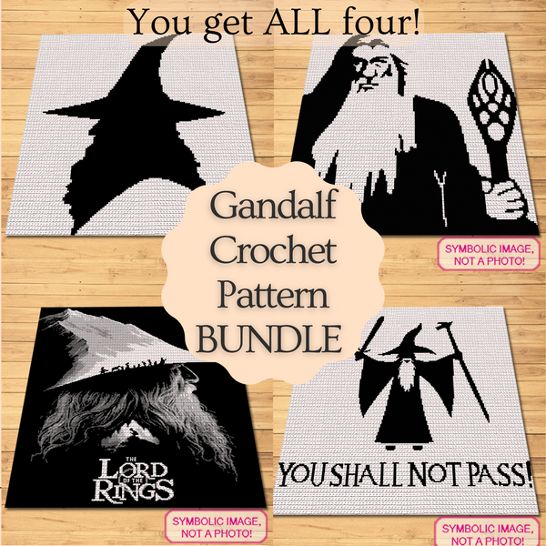 Embrace the wisdom and magic of Gandalf with this enchanting Gandalf Crochet Pattern Bundle! Featuring four stunning SC Crochet Patterns, including iconic moments like ‘You Shall Not Pass’ and Gandalf’s majestic silhouette, these patterns are perfect for Lord of the Rings fans.

Create magical blankets with these detailed patterns and bring the world of Middle-earth into your home. Ideal for crochet enthusiasts and Tolkien lovers alike!