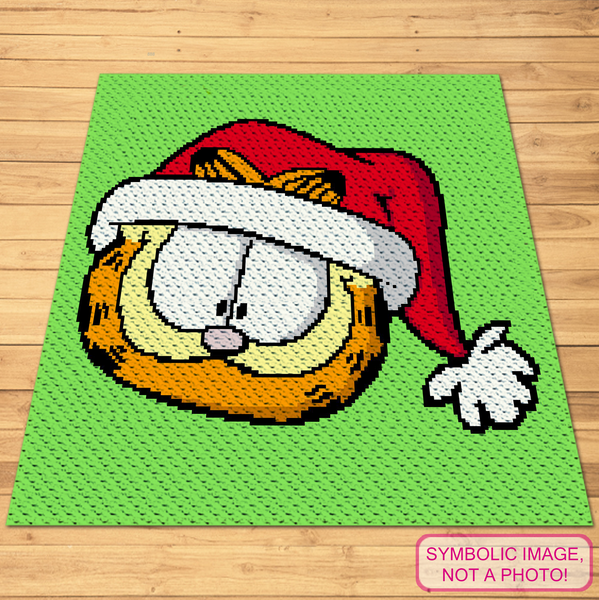 Christmas Garfield - C2C Crochet Blanket Pattern