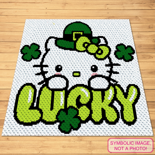 C2C Hello Kitty Crochet Pattern - St. Patrick's Day Crochet Pattern