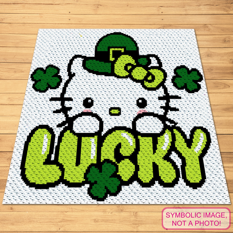 C2C Hello Kitty Crochet Pattern - St. Patrick's Day Free Pattern