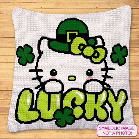 Hello Kitty Crochet Pattern - St. Patrick's Day, Tapestry Crochet Pattern