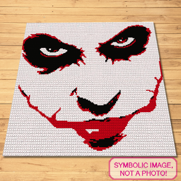 Get the best of both worlds with our Joker Crochet Pattern Bundle, featuring both SC (Single Crochet) and C2C (Corner to Corner) designs. Perfect for fans who love to crochet and want to add a touch of villainous flair to their collection.

Crochet Jocker is a Crochet BUNDLE, a Graph Pattern with Written Instructions for Crochet Blanket and Pillow, PDF Digital Files.
Click to learn more!