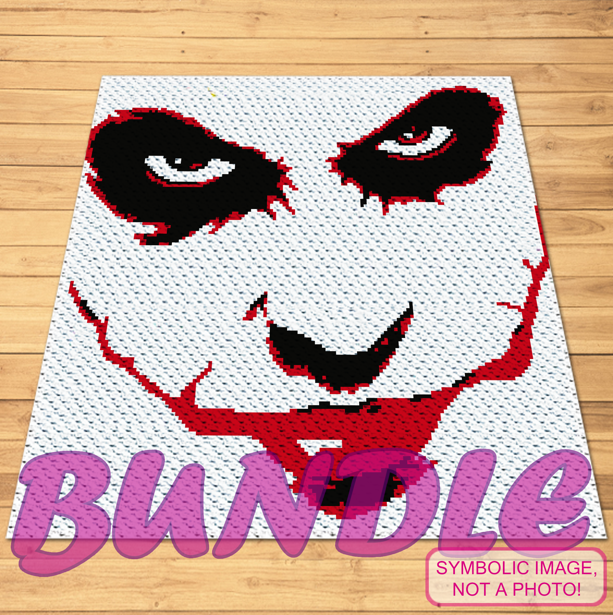 Get the best of both worlds with our Joker Crochet Pattern Bundle, featuring both SC (Single Crochet) and C2C (Corner to Corner) designs. Perfect for fans who love to crochet and want to add a touch of villainous flair to their collection.

Crochet Jocker is a Crochet BUNDLE, a Graph Pattern with Written Instructions for Crochet Blanket and Pillow, PDF Digital Files.
Click to learn more!