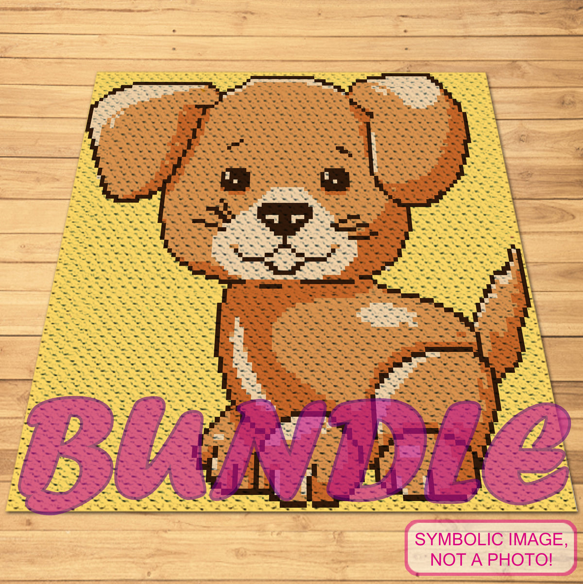 Crochet Dog Blanket, Cute Puppy Crochet BUNDLE: Crochet Pillow Pattern, C2C Crochet Blanket Pattern