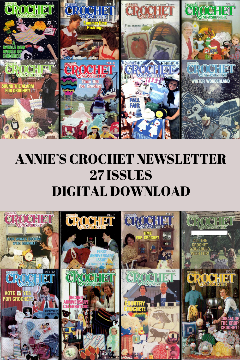 Annie’s Crochet Newsletter Collection – 27 Issues (1983–1988) | Digital Download