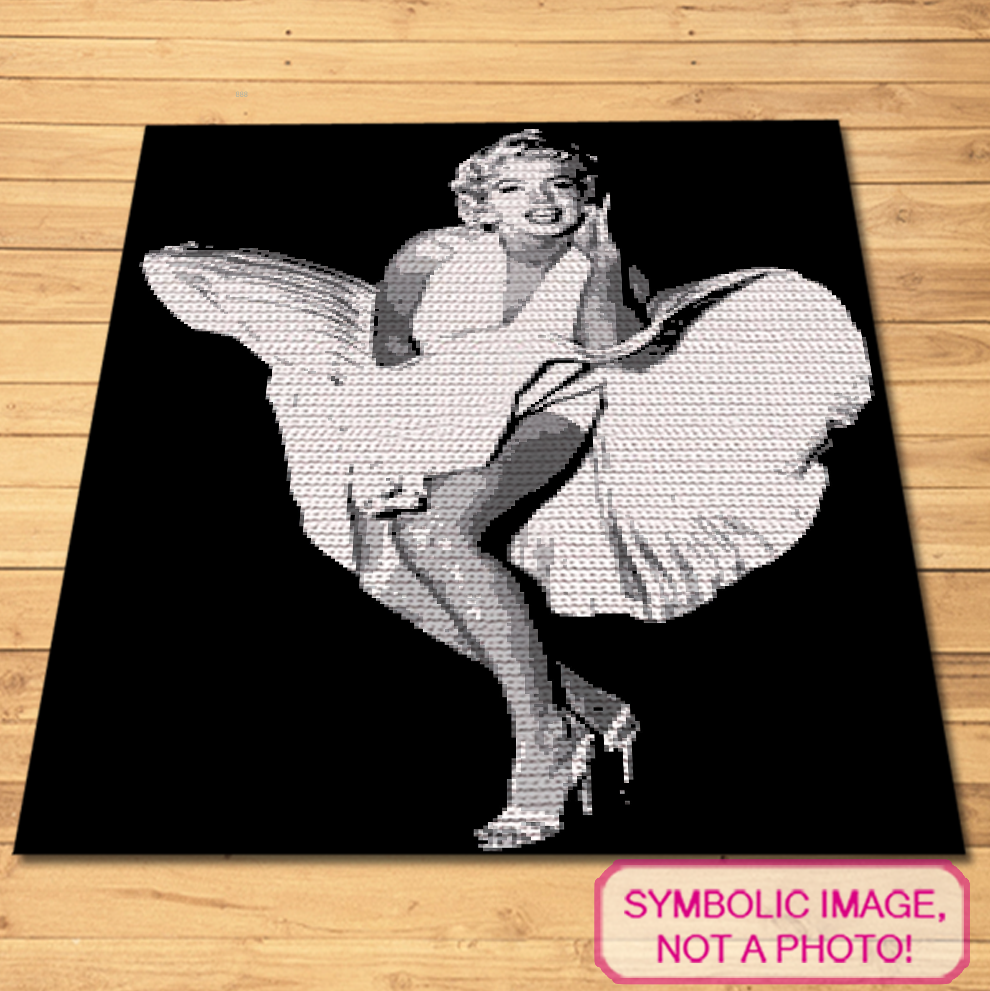 Create a glamorous tribute to a Hollywood icon with this SC (Single Crochet) blanket pattern featuring the timeless image of Marilyn Monroe in her classic white dress. Perfect for fans of vintage cinema and crochet enthusiasts, this pattern captures the allure and elegance of a true legend.

Click to learn more!