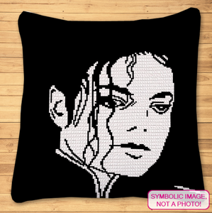 Craft an homage to a music legend with this SC (Single Crochet) Pillow Pattern, featuring Michael Jackson's iconic silhouette.&nbsp;

This pillow, in a striking monochrome palette, is perfect for fans who want to keep the artist's memory alive in their decor. It captures his unique style and presence.&nbsp;

It’s an ideal project for those who want to blend their love for music with their passion for crochet, creating a piece that's both decorative and deeply personal. 
Click to learn more!