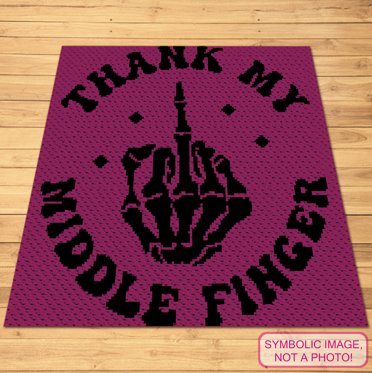 Thank My Middle Finger C2C Crochet Blanket Pattern – Sassy Halloween Graphghan PDF