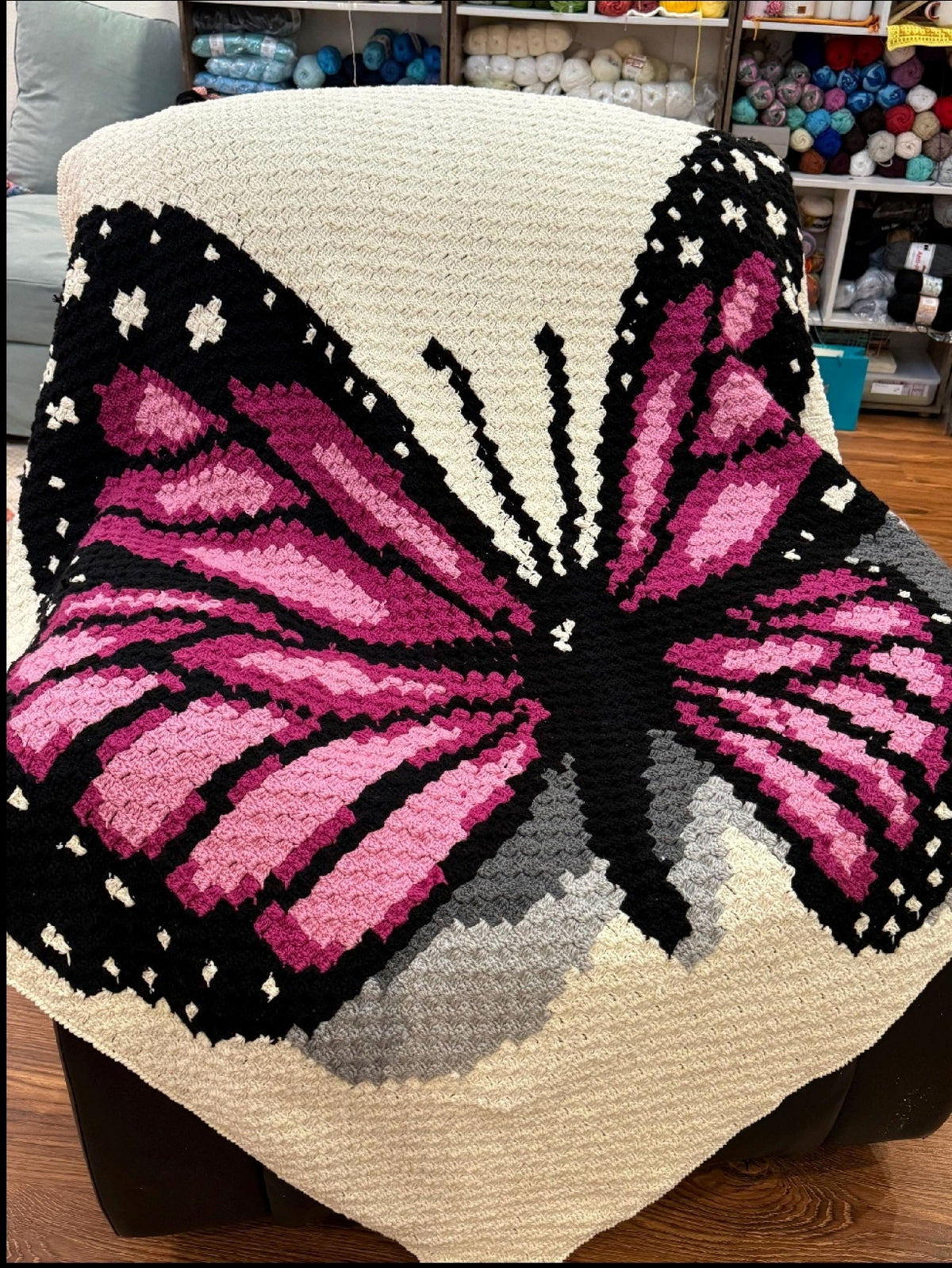 Butterfly blanket crochet pattern bundle with tapestry crochet and corner-to-corner versions included.
Monarch butterfly crochet pattern set for handmade blankets, decorative pillows, and wall art projects.