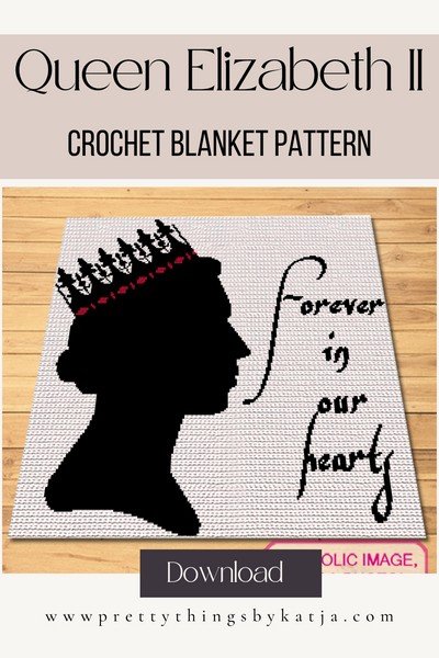 Crochet Queen Elizabeth Pattern is a Graph Pattern with Written Instructions for Crochet Blanket, PDF Digital Files. Click to learn more!