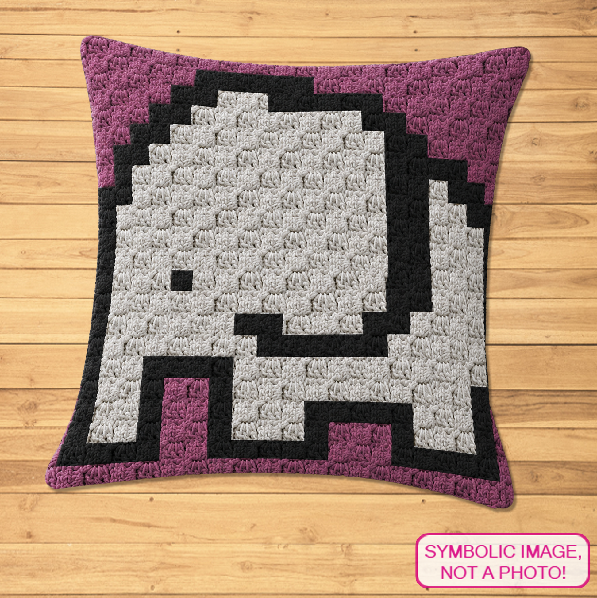 Crochet elephant C2C pillow pattern with a 20 x 20 color chart and written row-by-row instructions.
Beginner-friendly elephant crochet pillow pattern for safari nurseries, kids’ rooms, and handmade baby gifts.