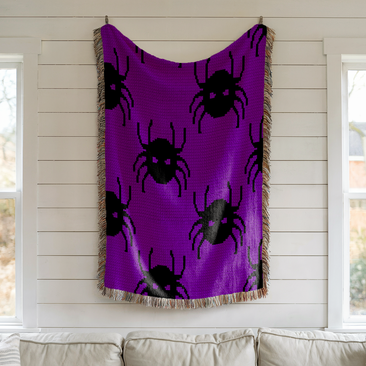 Spider Seamless Crochet Pattern – Halloween Spider Blanket & Pillow SC Graphgan PDF