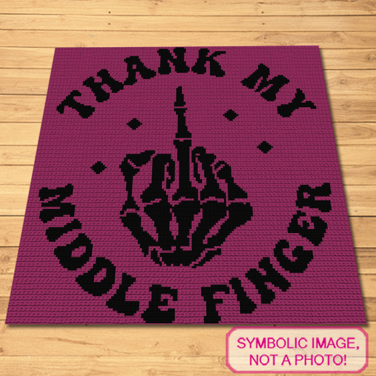 Thank My Middle Finger Crochet Pattern, Sassy SC Blanket & Pillow